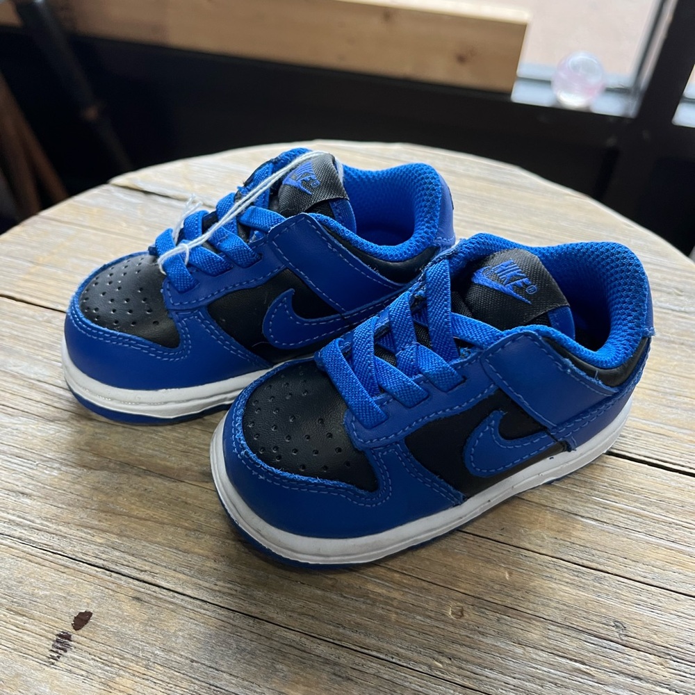 Nike Dunk Low Hyper Cobalt Blue Black Toddler Size 4C